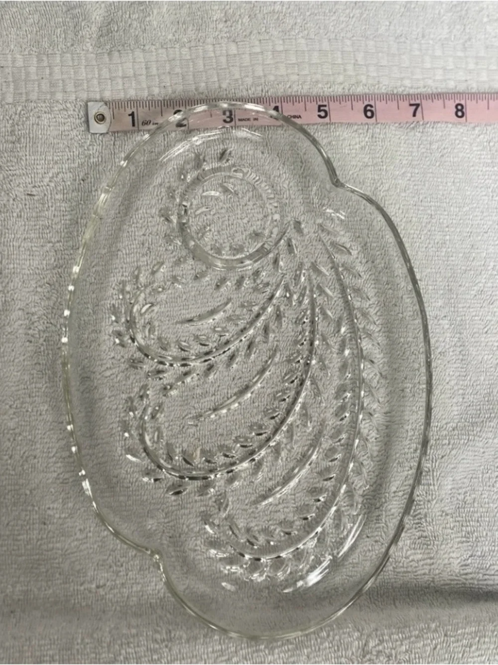Pier 1 Imports Clear Paisley Sheer Glass Round Plate Set of 2 Bohemian Farmhouse